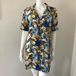 Topshop Collared Hawaiian Shirt Dress